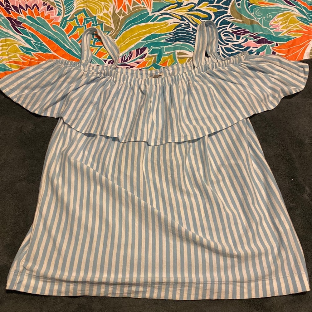 Stripped spaghetti strap off shoulder JCREW top